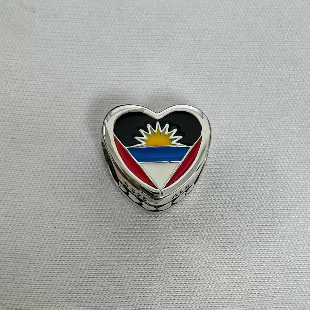 Pandora I Love Antigua And Barbuda Exclusive Charm Pendant, S925 Silver Jewelry